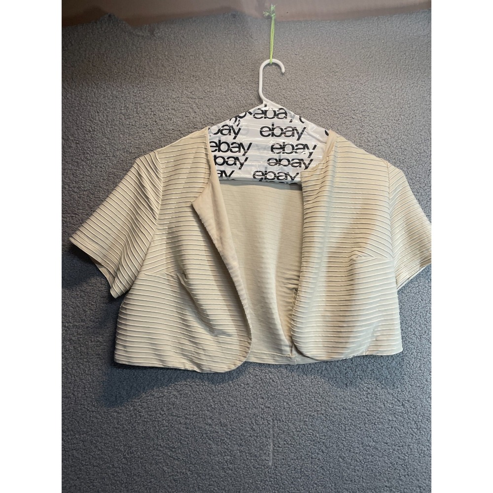 DN DESIGN Womens Ivory Textured‎ Shrug Size 20W